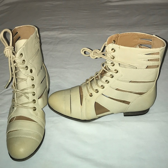 Wild Diva Shoes - Cutout Combat Boots NWOT